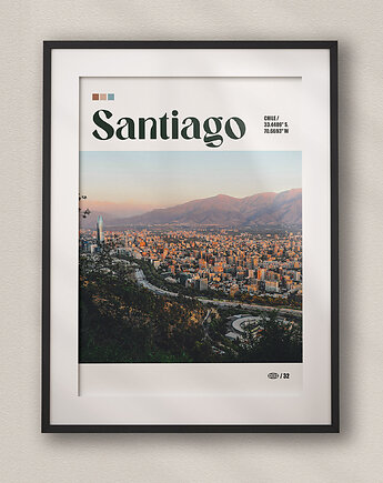 Minimalistyczny plakat Santiago Chile, DAPIDOKA