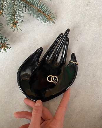 Ceramiczna Podstawka  na Biżuterię Dłoń Czarna Mamba, Maison Fragile