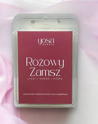 Wosk zapachowy do kominka Różowy Zamsz 70 g, Yosa Candle