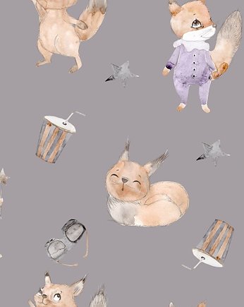 Tapeta Happy Animals Dark Grey 53cmx10m PZ, Bajkowe Wnetrza