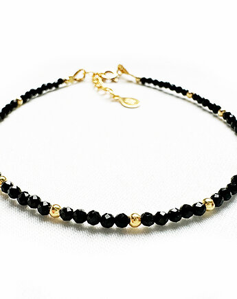 Bransoletka z onyksów , delikatna bransoletka, Anemon Atelier