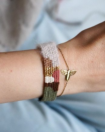 Tkana bransoletka - kolory ziemi, Słońcem Tkane