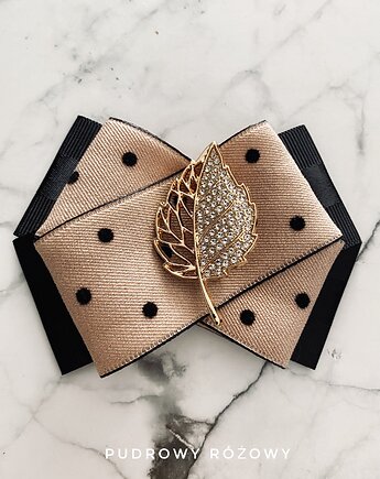 Brosza z liściem ze ślicznym liściem z kryształków Liść, Pudrowy Różowy