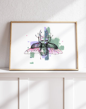 Kolorowy żuk jelonek , 30x21 cm, A4, JUST ILUST Justyna Małczak