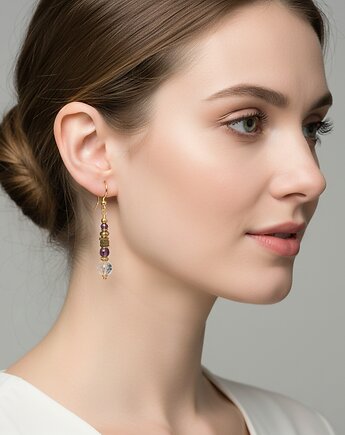 Kolczyki ametysty na złoto, Yamira Art Studio