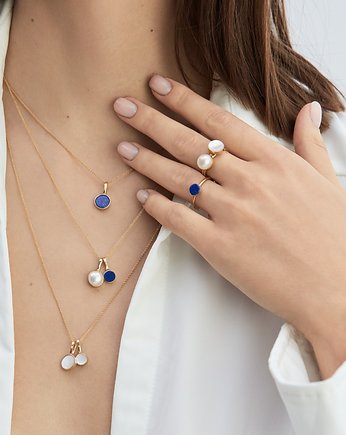 Wisiorek/DROPS/złocony/masa perłowa, Daria Siwiak Jewellery