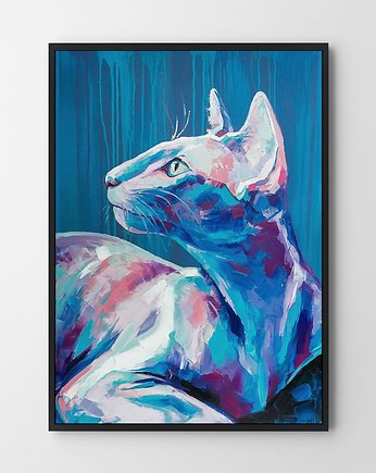 Plakat Kot abstrakcja kolorowy, OKAZJE - Prezenty pod Choinkę