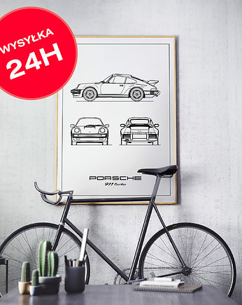Wysyłka 24h Plakat - Porsche 911 Turbo 50x70, Peszkowski Graphic