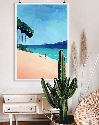Plakat Złota plaża - spacer nad oceanem, minimalmill