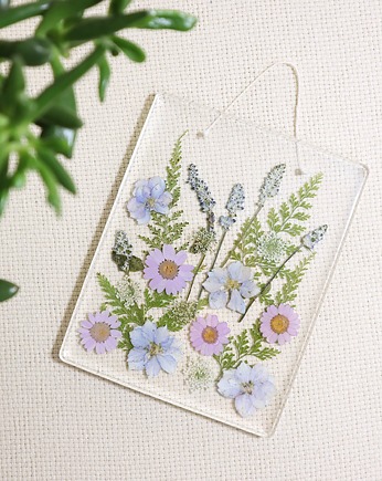 Obrazek z naturalnymi kwiatami w żywicy epoksydowej, Floral Home