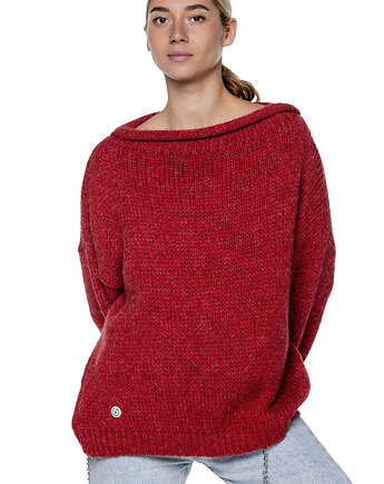 Sweter krótki UNDERWORLD malinowy, UNDERWORLD
