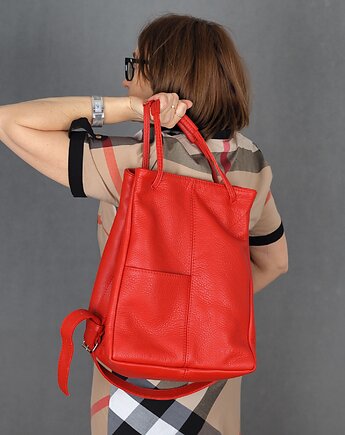 Skórzana torebka - worek czerwony, kagenbags