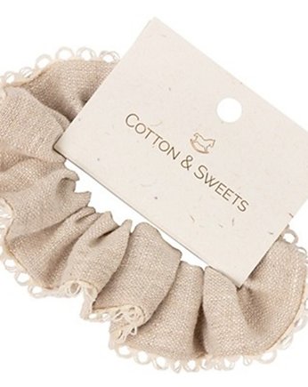 Frotka Lniana z koronką Naturalna, Cotton & Sweets