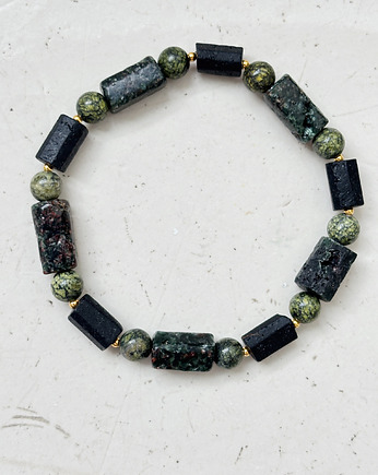 Bransoletka Męska Unikatowa Serafnit i Turmalin, Chmolowska Jewellery