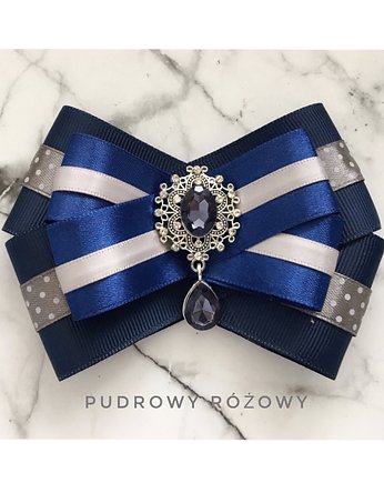 Brosza  granatowa  NEW, Pudrowy Różowy