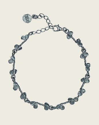 Drobna srebrna bransoletka oksydowana - Jabłonka, KOS jewellery