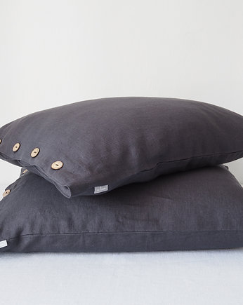 Lniana Poszewka Z Guzikami CHARCOAL, so linen!
