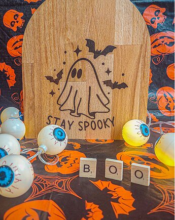 Ozdobna tabliczka Halloween, Dłutem