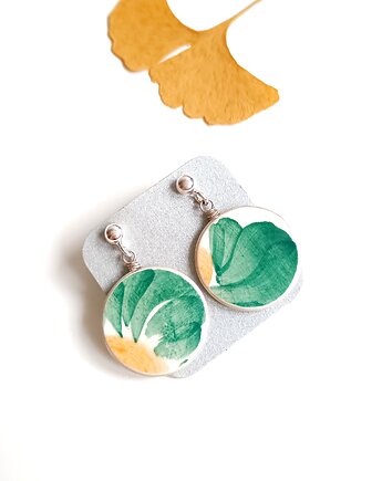 Kolczyki ceramiczne Włocławek, biżuteria z talerzy