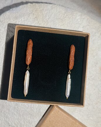 Kolczyki pozłacane Natural Sticks, MARACHIC