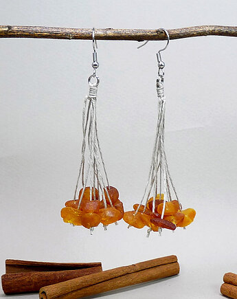 Bursztyn matowy kolczyki, galeria nuit