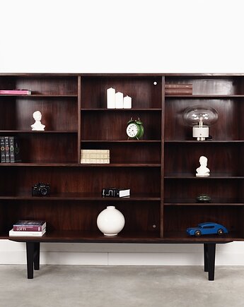 Regał palisandrowy, duński design, lata 70, produkcja: Omann Jun, Przetwory design
