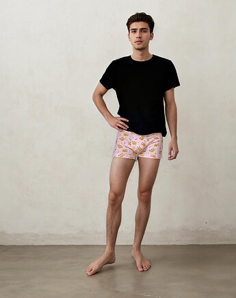 Bokserki męskie z bawełny z printem w LENIWCE, HisOutfit