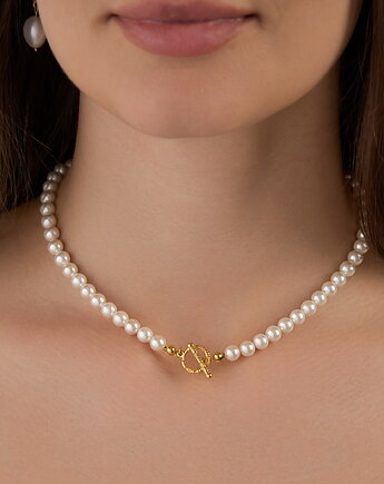 Naszyjnik perły naturalne- srebro 925 pozłacane, Coccola JEWELLERY