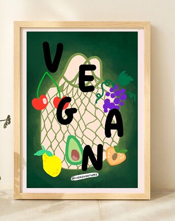 Plakat VEGAN, IvoAdventures