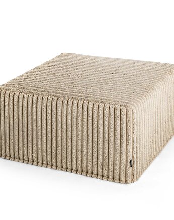 Duża kwadratowa beżowa pufa CORD 60x30, Poduszkowcy