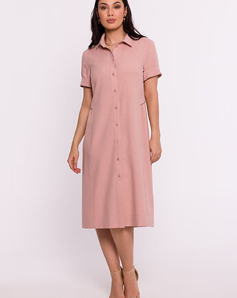 Sukienka koszulowa - różowa(B-282), Be