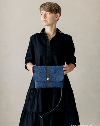 Marmollada - filcowa listonoszka INDYGO + czarny, marmollada