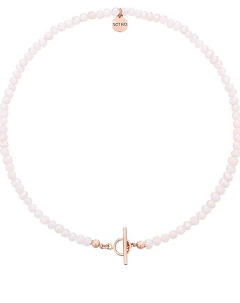 Naszyjnik z pereł naturalnych z ozdobnym zapięciem z różowego złota, SOTHO
