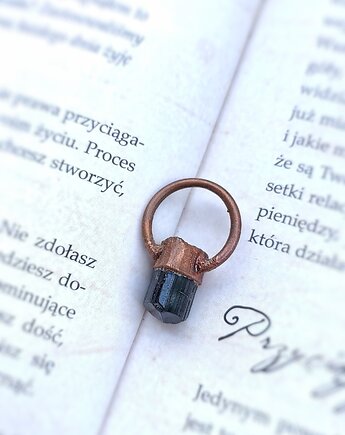 Czarny turmalin wisior miedziany I, Treemasters Copper Jewelry