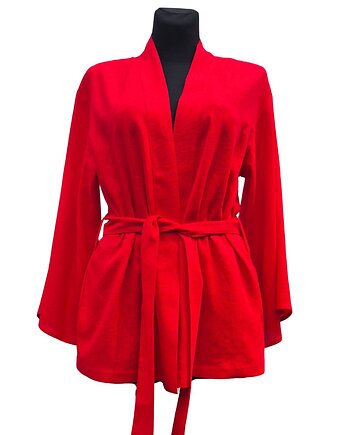 Kimono SUNSET RED len + wiskoza, VENTO SANO