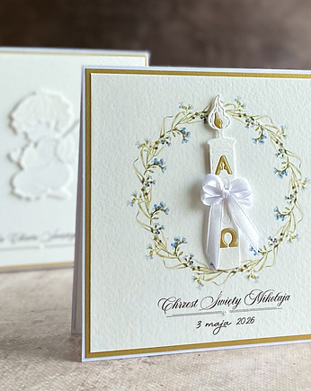 Pamiątka chrztu, kartka z pudełkiem i kopertą, 72B, Anna Art and Crafts