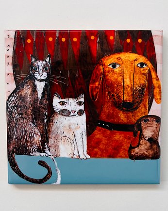 Kafle ceramiczne zwierzęta - psy i koty, KAFLA