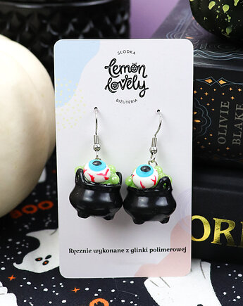 Kociołek wiedźmy kolczyki na halloween, Lemon Lovely