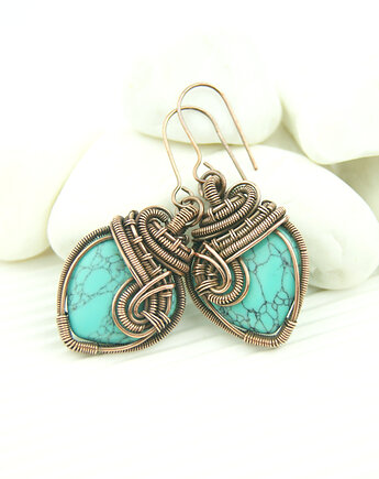 Kolczyki z howlitem, Blue Pearl Art