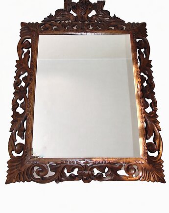 Lustro w rzeźbionej drewnianej ramie  lata 40.  vintage, Relikt design