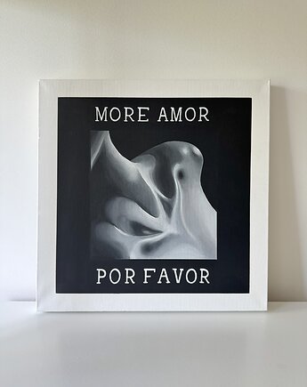 Obraz plakat akrylowy na płótnie - 'more amor por favor' 50x50cm, Emes Art