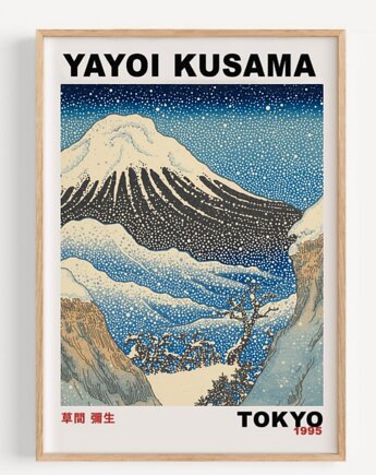 PLAKAT dekoracyjny japoński zima Fudżi góra Yayoi Kusama, poster, black dot studio