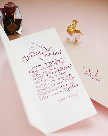 Kaligrafia: personalizowane życzenia podziękowania pisane ręcznie atramentem, Annagrafia