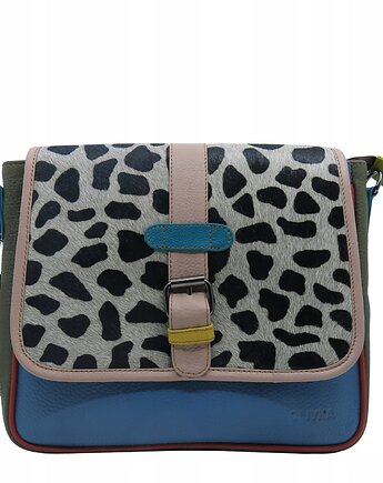 Torebka damska klasyczna na ramię skórzana pojemna klapka wzór OLIVKA, Olivka Warsaw