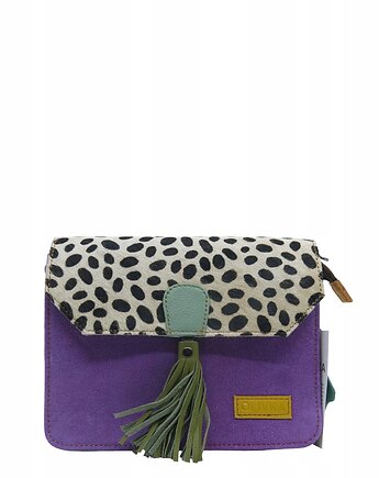 Torebka zamszowa, elegancka, skórzana, zamsz, ozdobny chwost eko OLIVKA, Olivka Warsaw