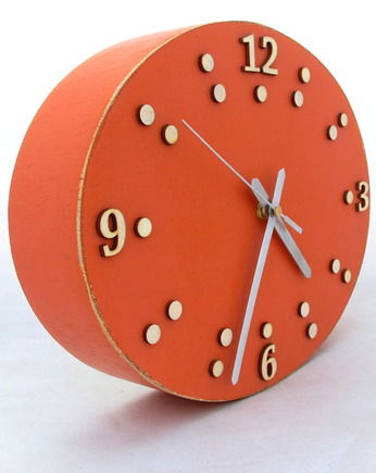 Zegar ścienny ORANGE - rozmiar - 30,5 cm, Clock Wood Studio