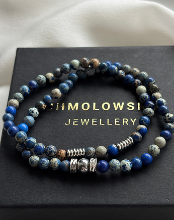 Zestaw męskich bransoletek Jaspis Cesarski Granat, Chmolowska Jewellery