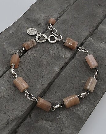 Kamień słoneczny z monetą -  bransoletka, RayOfArt