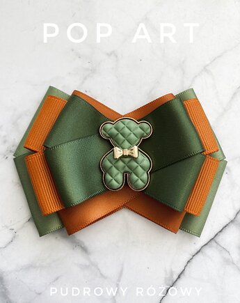 Modowa Brosza z MISIEM Pop Art Nowość, Pudrowy Różowy