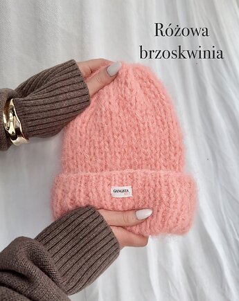Puszysta czapka Cloud wełna merino alpaka *różowa brzoskwinia*, GANGSTA KNIT